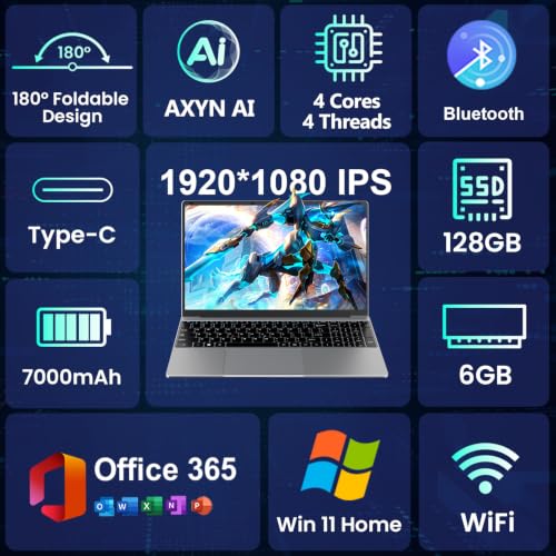 Image of 15.6 inch Student Laptop with AI Assistant Included, 1 Year Office 365