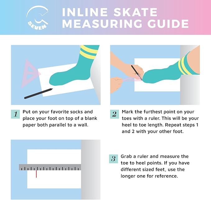 C SEVEN C7skates Nostalgic Adult Inline Skates for Women and Adult (Rainbow, Women's 7 / Youth 6 / Men's 6)