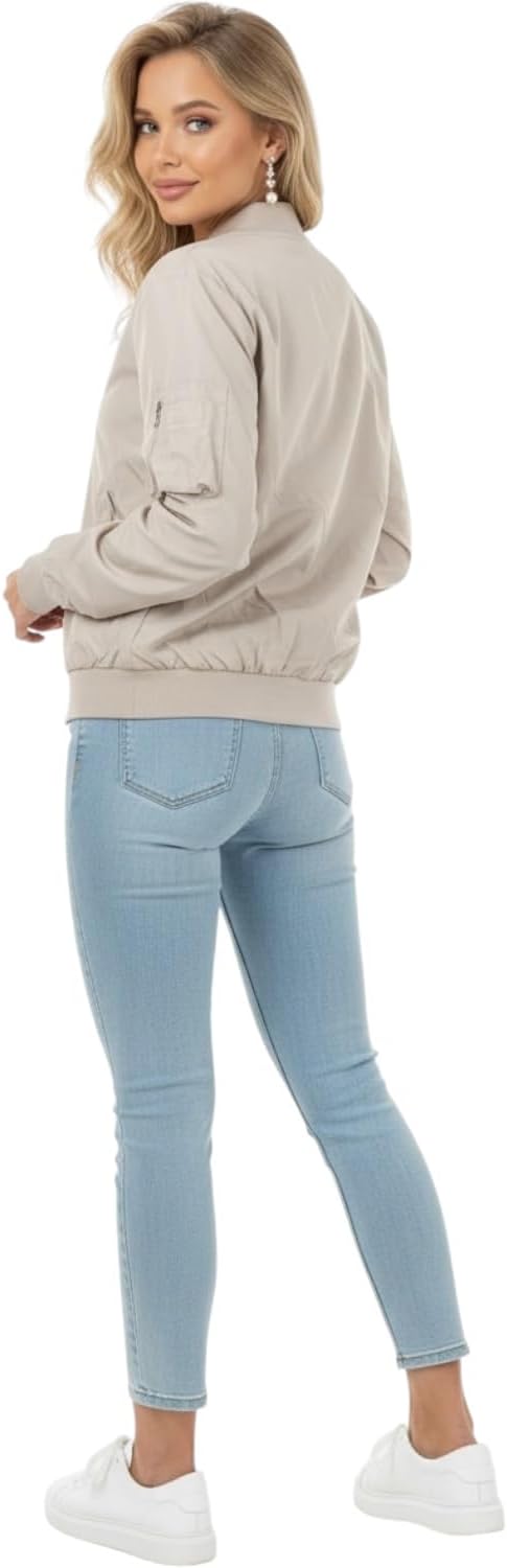 ToBeInStyle Women's Oversized Fully Lined Bomber Jacket with Pockets - Image 3