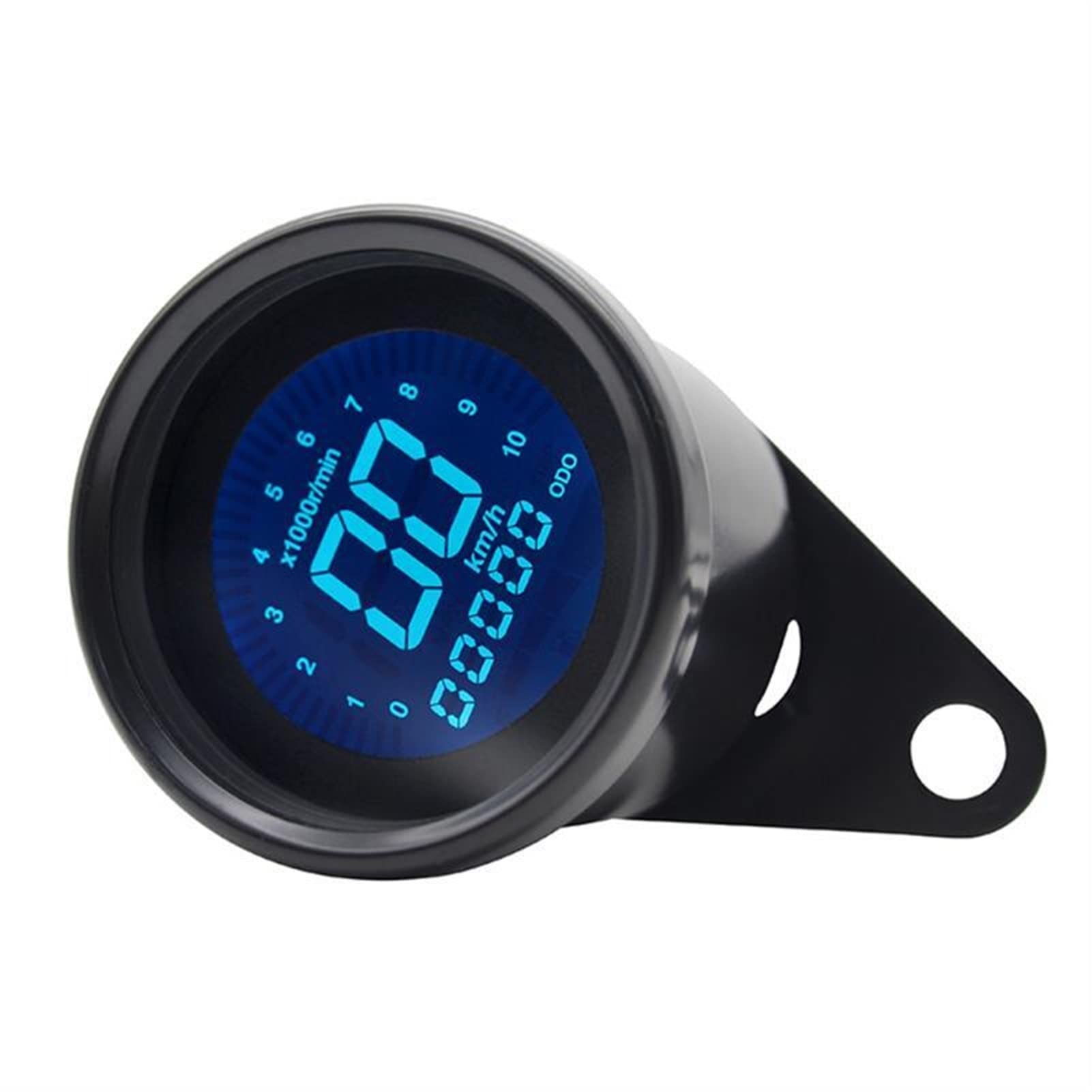 Tachimetro digitale multifunzione for motocicletta, contachilometri LCD retroilluminato a 7 colori, indicatore del carburante in metallo da 12 V Misuratore per motociclette