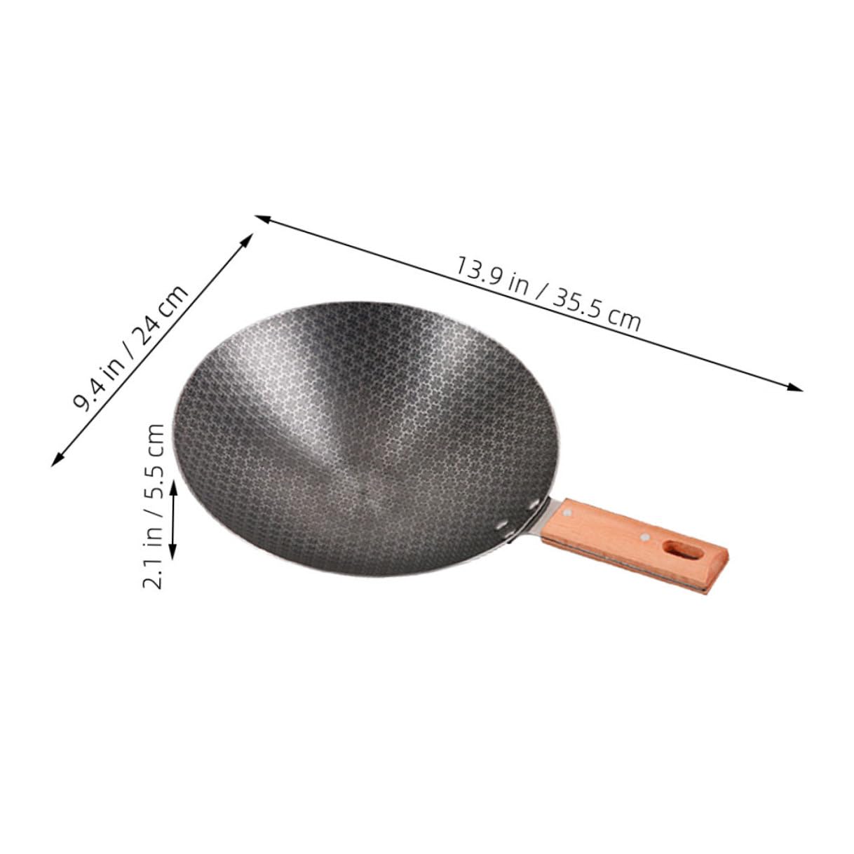Wok in Ferro Piccola Padella Wok Giapponese Tradizionale Per Cucina Compatibile Fornelli Gas e Fiamme Libere Per Uso Domestico e Cottura Rapida