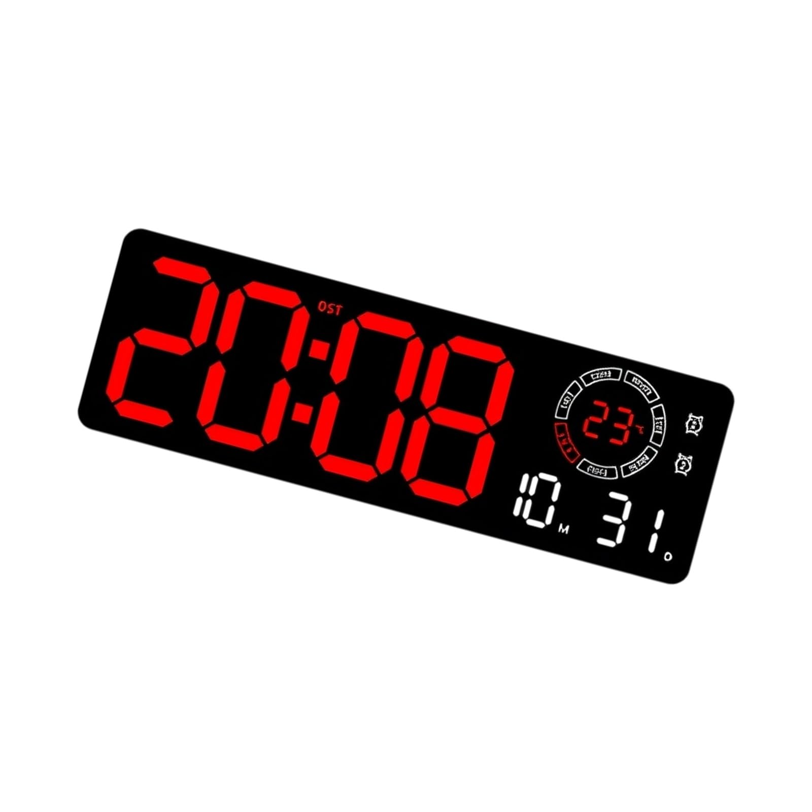 Mehrfarbige LED Digital Wanduhr mit Helligkeitseinstellung, Uhrzeit, Datum, Temperaturanzeige, Nachtlicht für Zuhause, Büro, Moderne LED Digitaluhr, mehrfarbige Beleuchtung, Temperaturanzeige,