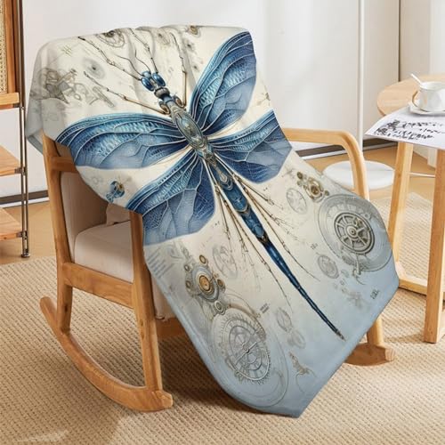 Couverture polaire dragonfly impression 3D flannel douce pour lit et canapé - 8