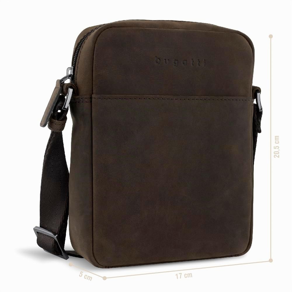bugatti Luca kleine Schultertasche aus echtem Leder, Cross-Body Umhängetasche