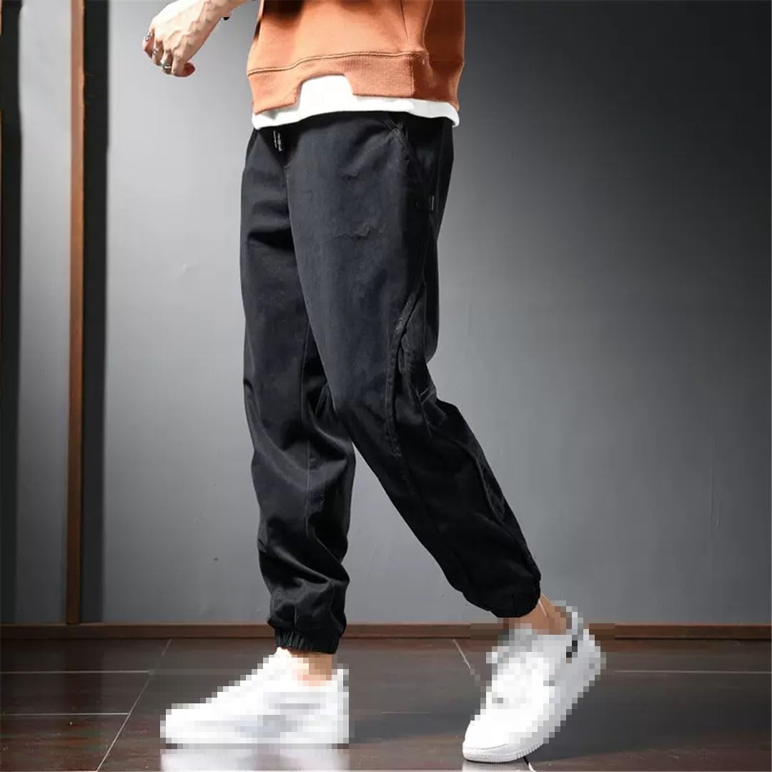 Vogrtcc Pantalones Pitillo Casuales para Hombre Pantalones Holgados con Cordón En La Cintura Elástica
