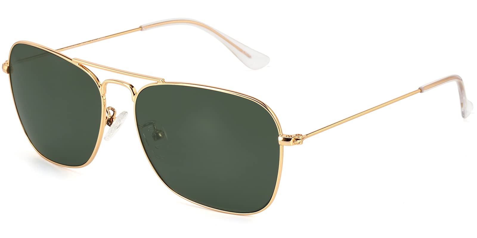 IOHLNG Square Aviator Sunglasses for Women Men Polarized Pilot Military Square Shades Classic Vintage Metal Sun Glasses