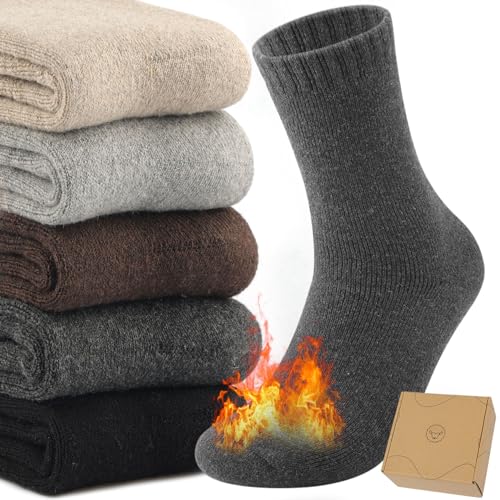 Toes Home 10 Pairs Wool Socks for Men with Nice Box, Warm Cozy and Comfy for Winter2