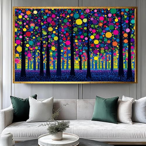 Toile murale Yayoi Kusama : impression haut de gamme paysage de forêt sur châssis