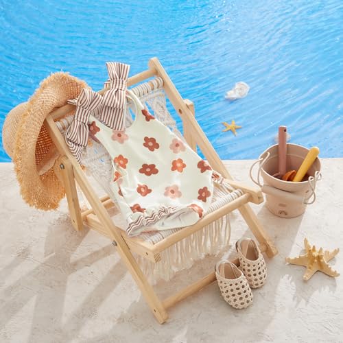 Toddler Kids Girl One Piece Swimsuit Floral Sleeveless Backless Swimwear Bowknot Ruffled Bathing Suit Beachwear3