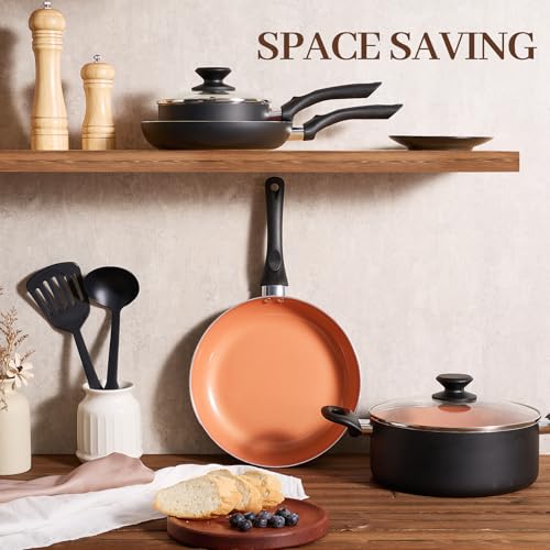 Image of BECIGAR Ceramic Pots and Pans Set, 15PCS Nonstick Set Ceramic Cookware Set, Nonstick Pan Pots and Pans Set Non Stick Cookware set (With-Induction)