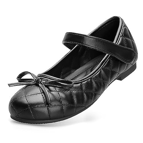Girls' Flats: Classy PU Leather Mary Jane Ballerina Dress Shoes for Big and Little Kids - Perfect for Parties, Weddings, School, Outdoor Activities and Daily Wear