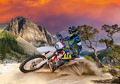 wandmotiv24 Photo murale Enduro Motorbike Racing XL 350 x 245 cm - 7 pièces photo, papier peint non tissé Sport, moto, extrêmes M0686
