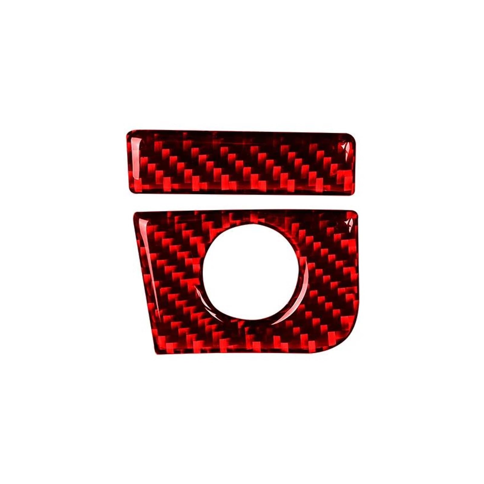Car Interior for for Mustang GT 2015-2020 2021 Accessories Carbon Fiber Interior Car Co-Pilot Storage Box Switch Panel Cover Trim Stickers(Red(LHD))