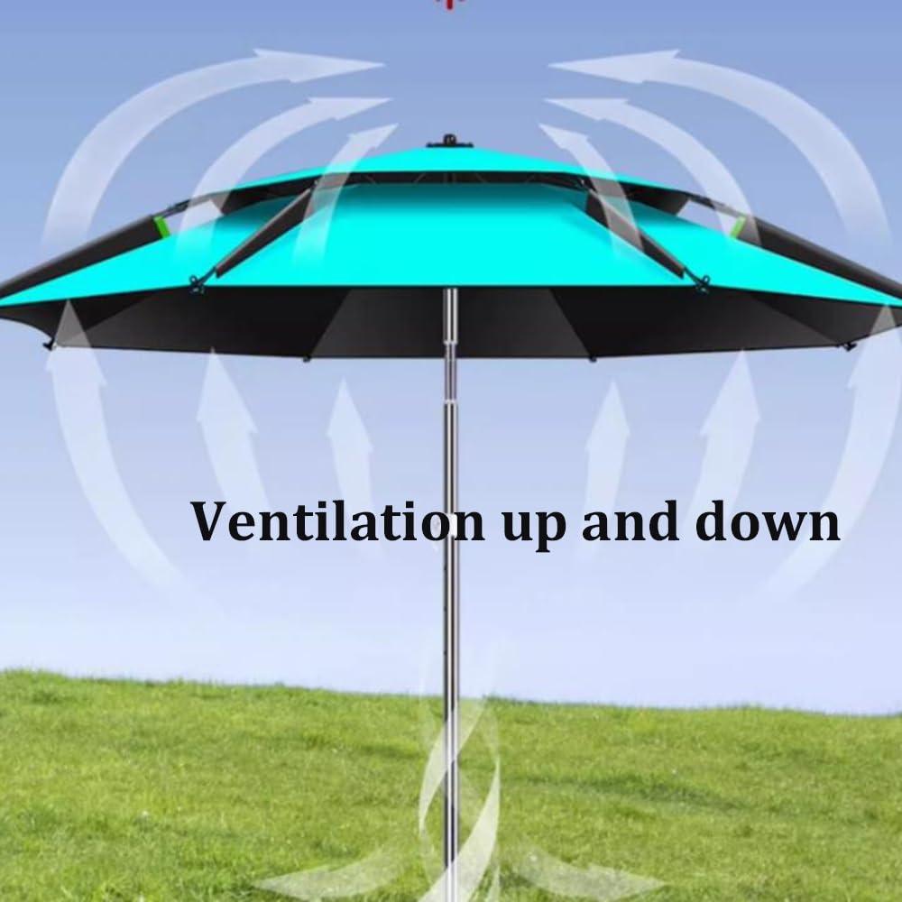 Przenośny parasol plażowy, wiatroszczelny, ochrona przed promieniowaniem UV UPF50+, lekki, regulowana wysokość, idealny na piasek, do użytku na zewnątrz