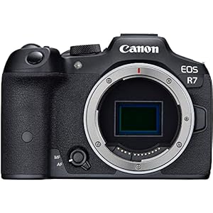 Canon EOS R7 Mirrorless Camera (Body Only), Hybrid Camera, 32.5 Megapixel (APS-C) CMOS Sensor, 4K Video, for Sports, Action, Content Creators, Vlogging Camera, Black