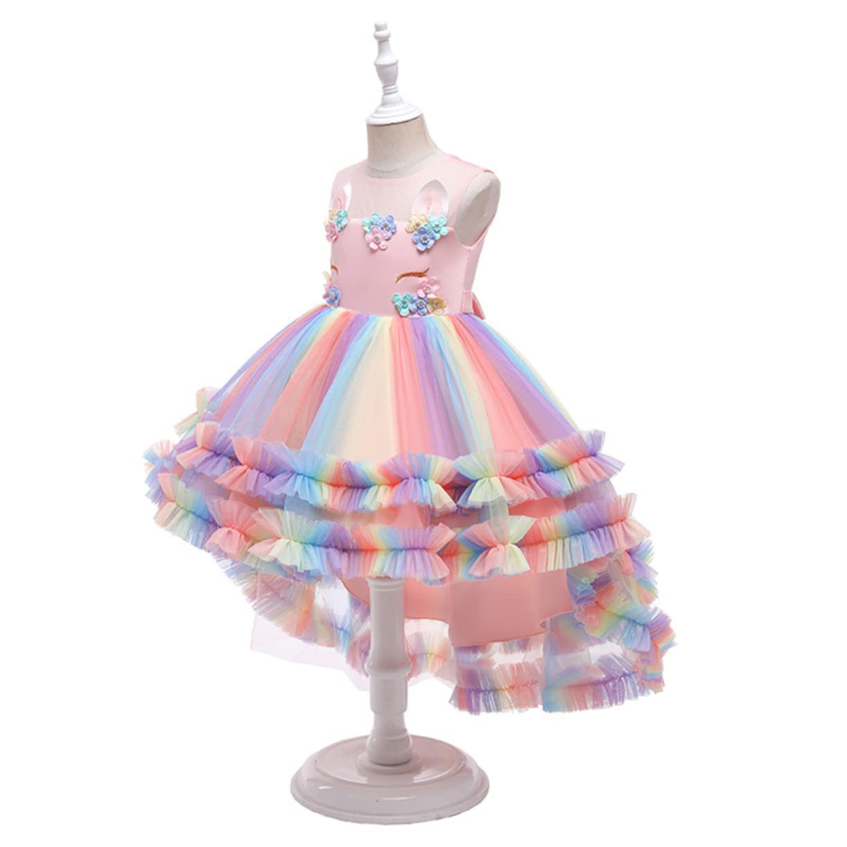 COLLBATH Tutù Abito in Paillettes Glitterate Costumi Per Bambini Abito in Tulle Per Bambina in Rete Glitterata Costume Da Ragazza Gonna Per Ragazze Da Ballo Cotone Rosa