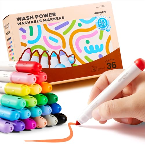 Image of Jar Melo Washable Markers for Kids Toddlers, Coloring Supplies, 36 Colors