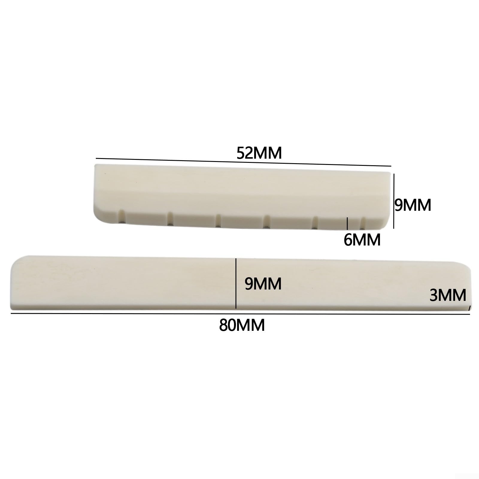 6 String Acoustic Guitar Bone Bridge Saddle and Nut, Guitar Nut & Guitar Saddle,Bone Classical Guitar Bridge Saddle And Nut Replacement