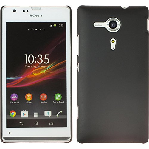 PhoneNatic Coque Rigide Compatible avec Sony Xperia SP - gommée Noir - Cover Cubierta + Films de Protection