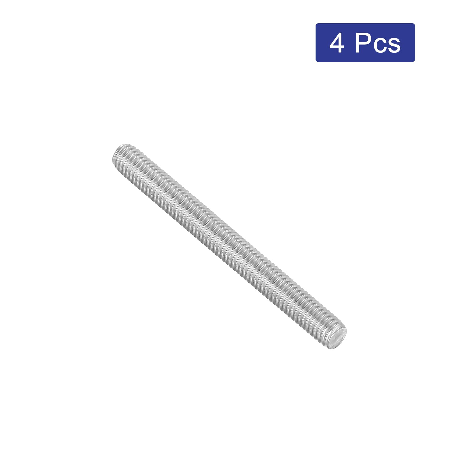 QUARKZMAN 4pz Asta Filettata Intera, M6 x 60mm Acciaio Inossidabile 304 Borchie Barra Filettatura Destra M6-1 Filo di Pece per Assemblaggio Mobili Macchinari