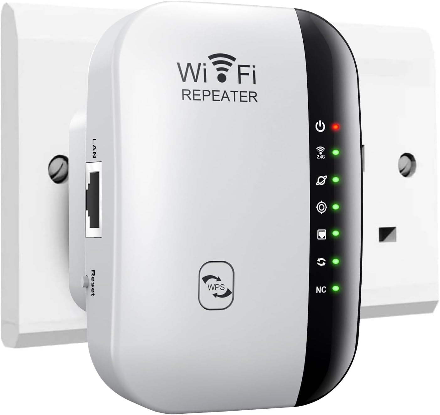 Yakiter WiFi Extender, Signal Booster Up to 5000 sq. ft and 50+ Devices, The Newest Generation, Wireless Internet Repeater, Long Range Amplifier with Ethernet Port, 1-Key Setup-1 (A)