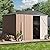 U-MAX 8' x 6' Metal Outdoor Storage Shed, Lockable Bike Shed,Garden Shed &Tool Shed for Backyard, Patio, Lawn,Brown