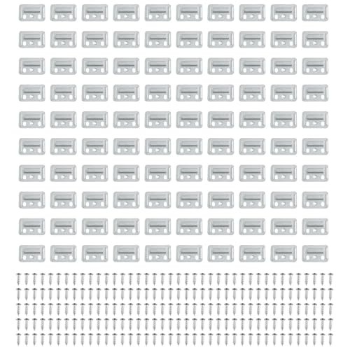 Image of TAODAN 100PCS Wood Fiberboard Clip 50x35mm with Screws Stainless Steel Fixing Piece Integrated Wall Panel Clip for Wood Wall Panel Bamboo Wall Panel Furniture Fixing Hanger Wall Panel Clip