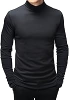 Vista 1 de Camisetas de Cuello Alto Simulado de Moda para Hombre Suéter Pullover de Manga Larga Diseño Básico Camiseta Interior Ajustada Top