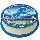 Lions Personalized Cake Topper 8 Inches Round Birthday Cake Topper