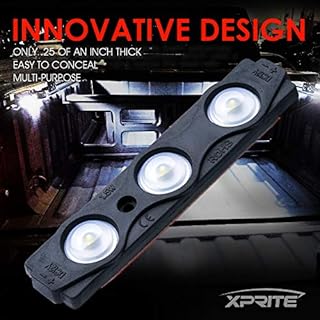 Xprite White Truck Pickup Bed Light Kit, 24 Led Cargo Rock Lighting Kits w/Switch for Van Off-Road Under Car, Side Marker, Foot Wells, Rail Lights - 8 PCS