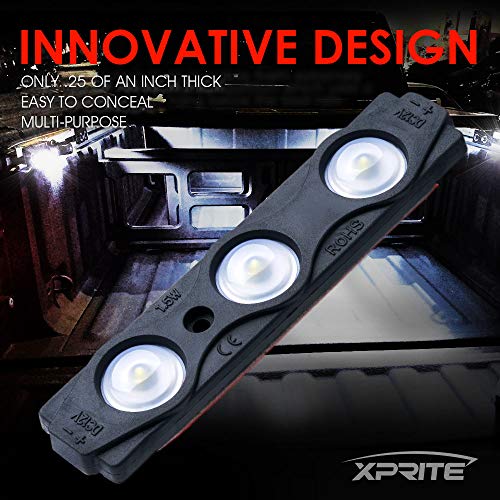 Image of Xprite White 8 PCS Truck Pickup Bed Light Kit, 24 Led Cargo Rock Lighting
