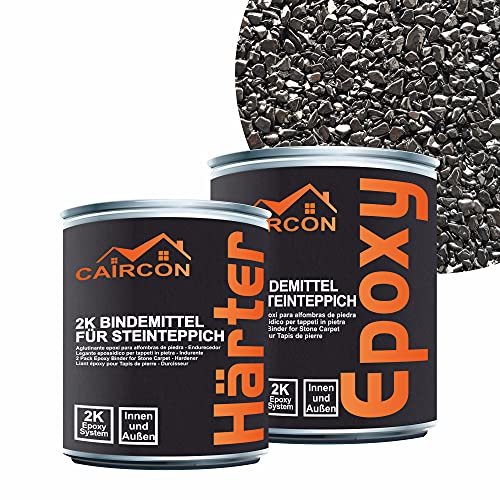 CAIRCON Moquette de marbre Résine époxy Kit de tapis de pierre - Noir - Nero ebano 1-4mm