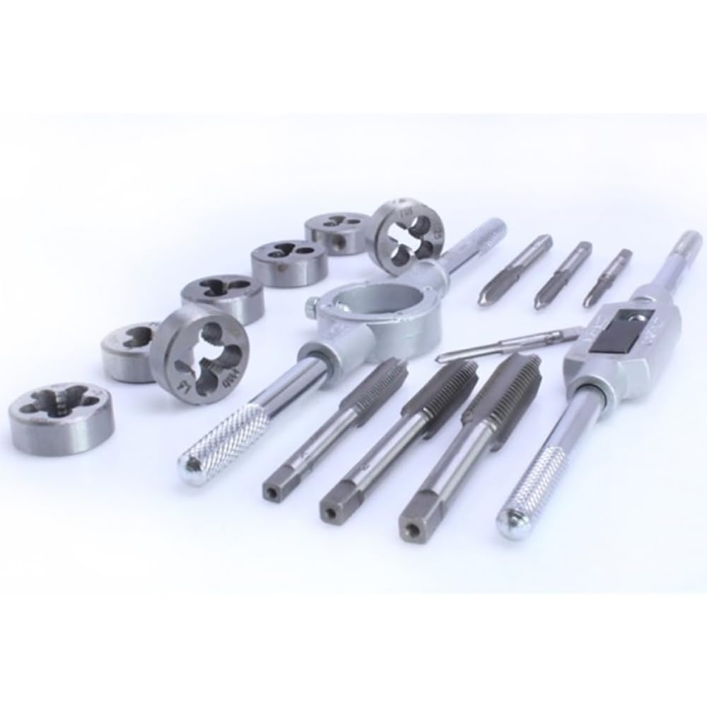 Set Maschi e Filiere 16 Pezzi in Valigetta | Maschi M3–M12 + Filiere M3–M12 | Giramaschi e Portafiliere Inclusi | Kit Filettatura Metallo Metrica ISO Professionale