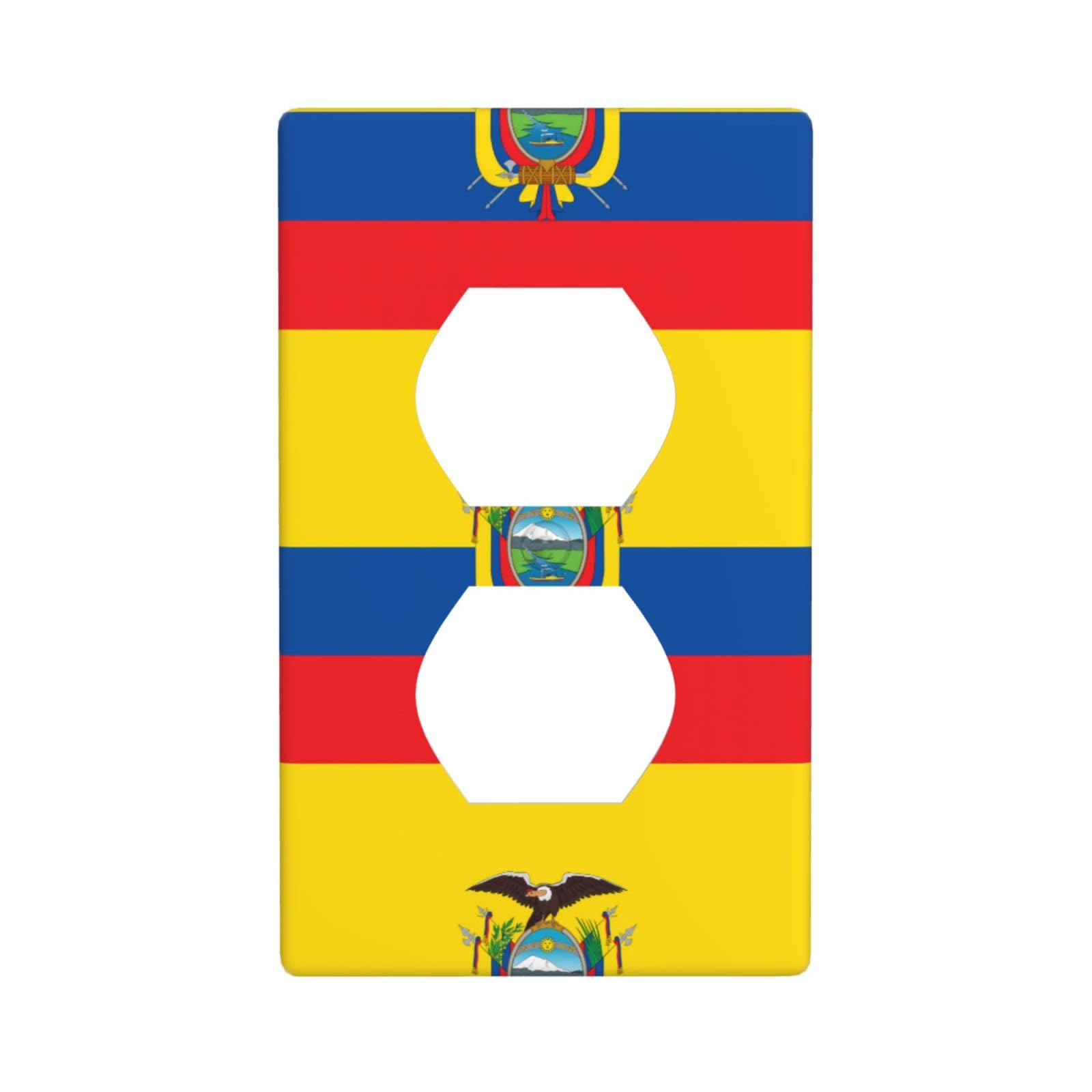 Flag of Ecuador Unbreakable Polycarbonate Switch Plate-1 Gang Screwless Wall Plate for Home Office