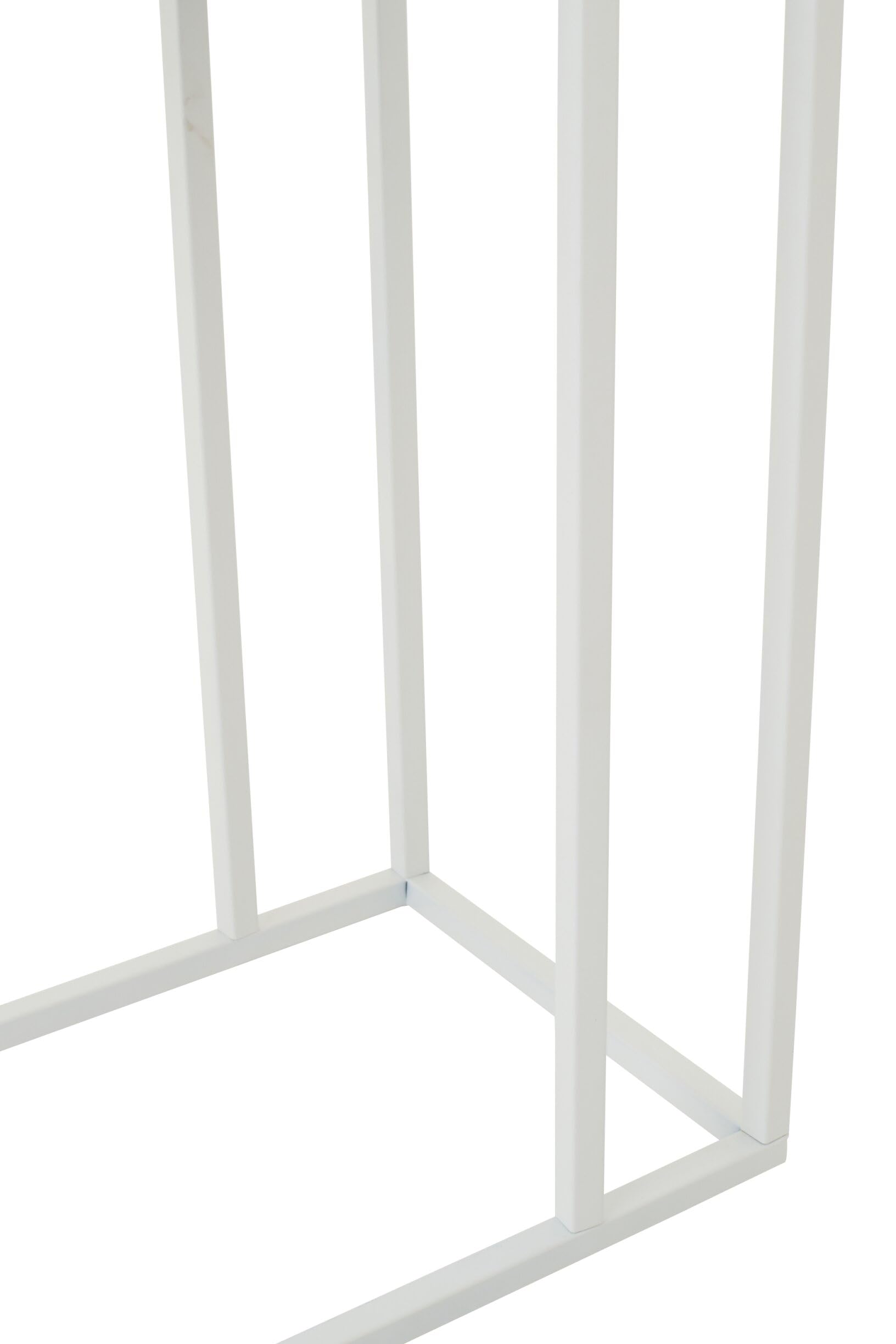 J-Line Table D'appoint Rectangle Carreaux - métal - Bleu/Blanc
