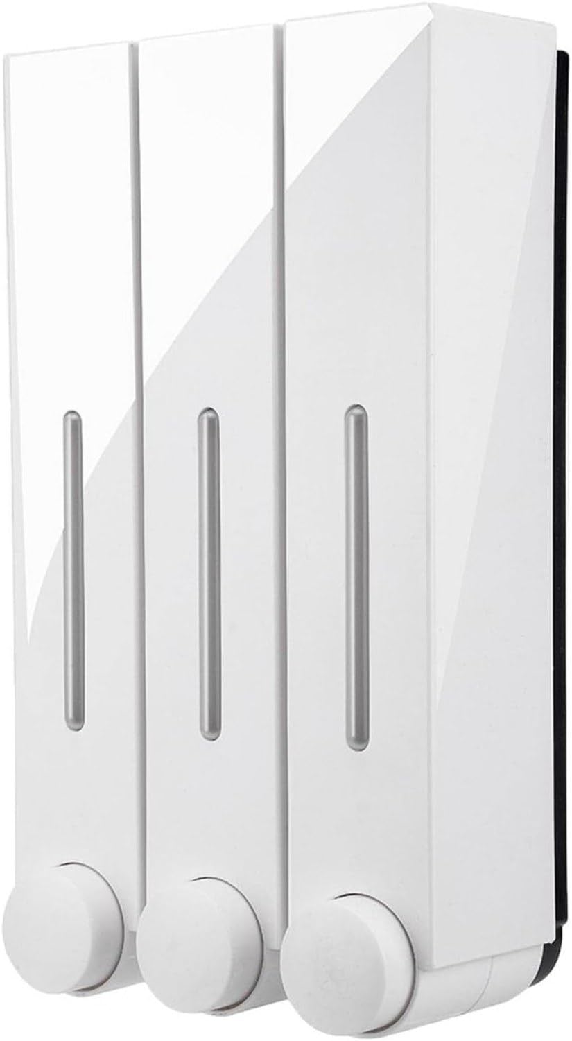 Dispensatore di Sapone Liquido per Doccia a Parete, Pompa con Bottiglia per Shampoo Bagnoschiuma in Acciaio Inox, da Parete per Bagno