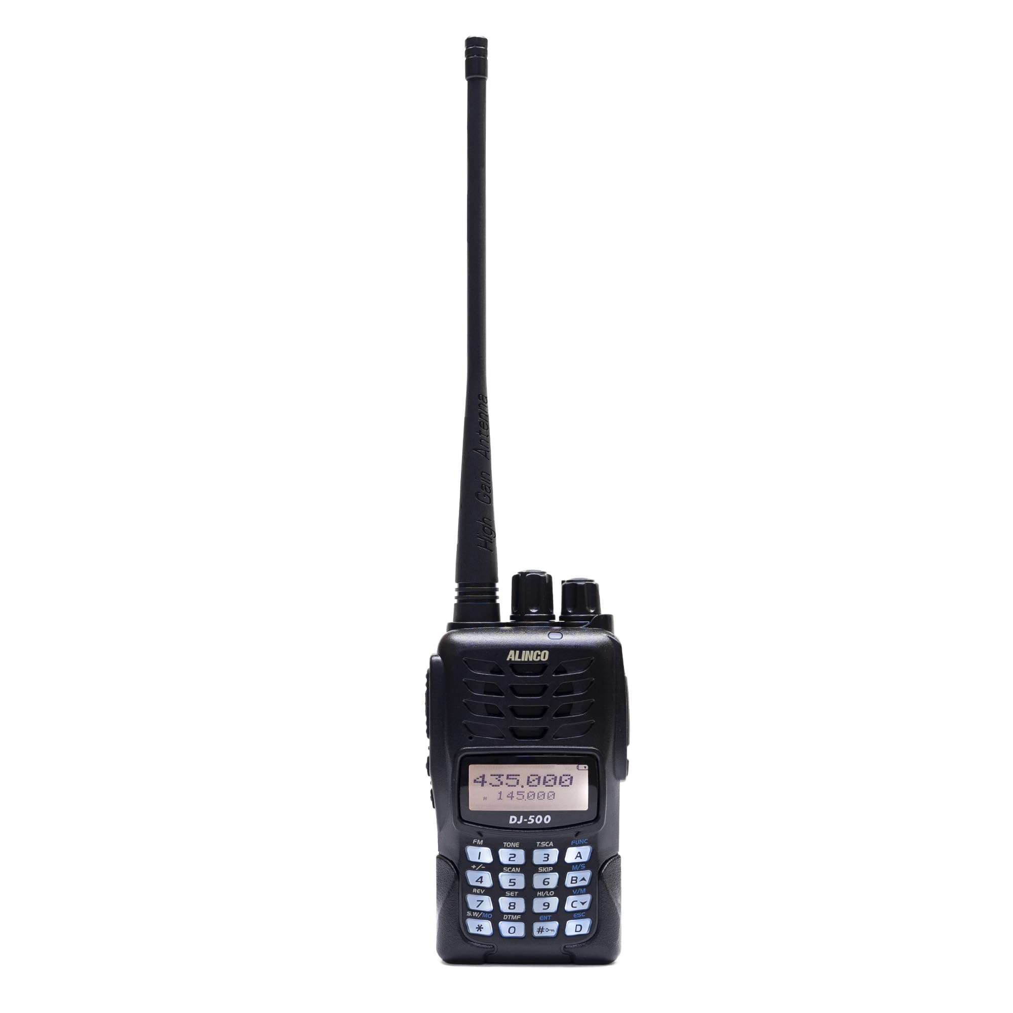 Emisora de Radio portátil VHF/UHF Alinco DJ-500-E, Potencia Regulable, 200CH, 1500mAh, Talk Around, VOX, Tot, CTCSS, DCS, Radio FM