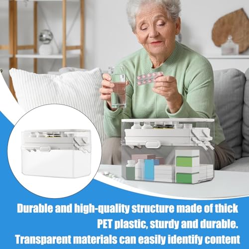 Boîte de médecine transparente double couche pour ne plus chercher vos médicaments - 7