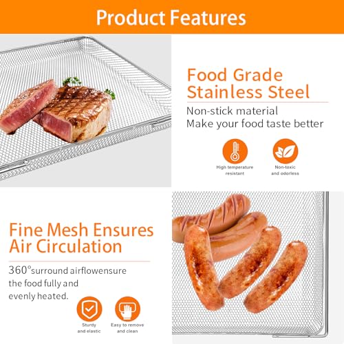 Image of Air fryer Replacement Parts for Ninja Flip Toaster Oven & Air Fryer SP151, 13.8''x 10.6'' Food Grade Stainless Steel Air Fryer Accessories Basket Grill Rack, Dishwasher Safe