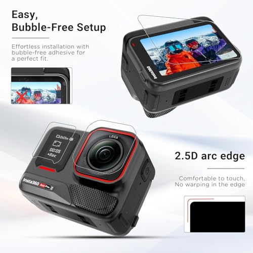 Image of M.G.R.J Tempered Glass Screen Protector for Insta360 Ace Pro 2 Action Camera (Set of 2 Tempered Glass & 1 Screen Guard)