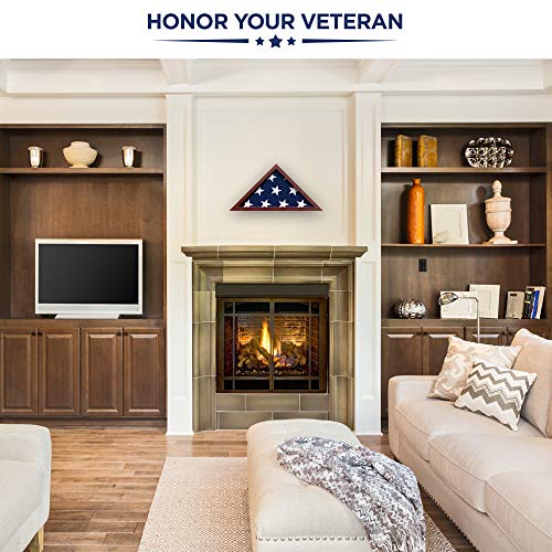 Flybold Flag Case For American Veteran Burial Flag Flag Display Case For Burial Flag Flag Shadow Box Display Case With 95% Clear Antifade Frame Fits Folded 5 X 9.5 Ft Military Funeral Flag Holder Mahogany thumb #2