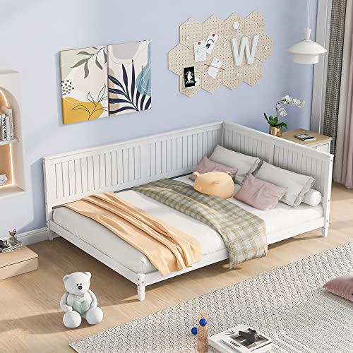 Harper & Bright Designs Full Size Platform Bed with Slat