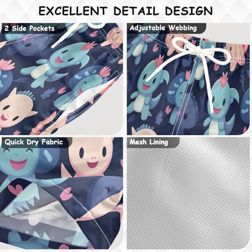 Swimming Clothes for Boys, Toddler Swim Trunks 2t, Cute Animal Axolotl3