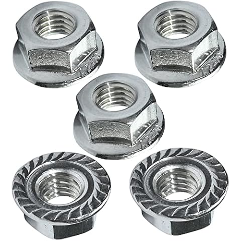 AERZETIX - C49660 - Juego de 5 tuercas hexagonales con brida dentada M8 Cover