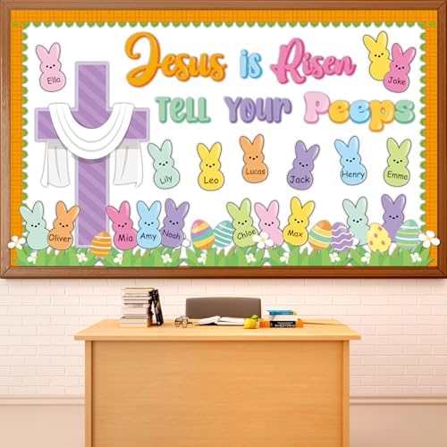 Amazon.com : Easter Peeps Bulletin Board Decorations Easter Egg Bunny ...