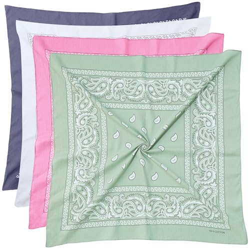Image of Mochabao 100% Cotton 27 inch x 27 inch Large Bandanas for Men & Women, Multi-Purpose Bandana Headbands, Square Head Scarf