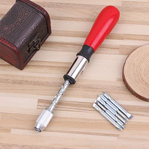 Oranmay 260mm Spiral Ratchet Screwdriver Demountable With Slotted 5 Screwdriver Bits