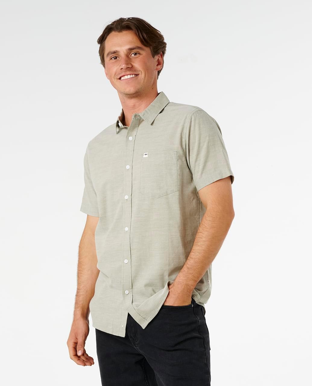 Rip Curl Men's Classic Surf Ourtime Short Sleeve Button Up Shirt