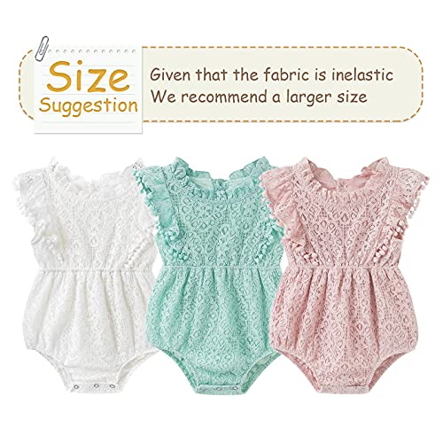 Simplee Kids Newborn Baby Girl Pink Lace Cotton Rompers Little Girl Overall Jumpsuit Outfits Cute Baby Girl Spring Summer Rompers For 3-6 Months #TOP2