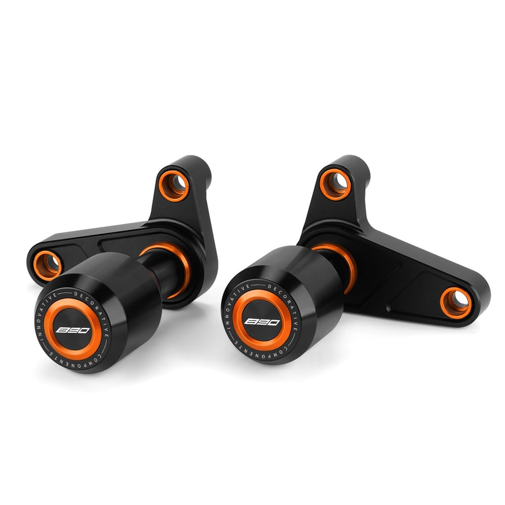 Modeer Motorrad Sturzpads Kompatibel mit DUKE 790/890 Duke/R 2018-2025 Rahmen Slider Sturzschutz duke 890 r 890duke zubehör (890-orange)